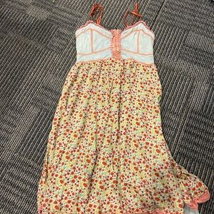 Floral Dress with Orange Accents